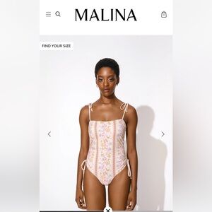 Malina Pink Floral Women's Swimsuit medium nwt